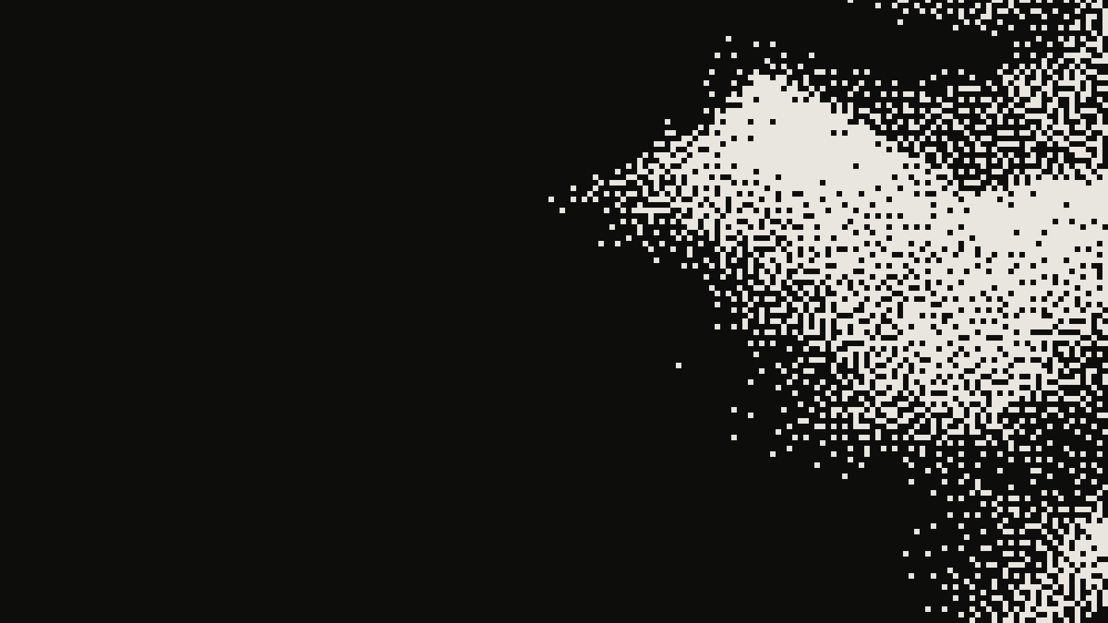 Close-up of a greek statue photograph in Atkinson dithering at threshold 0.50, 2px, enlarged 4x without smoothing so each dot is visible